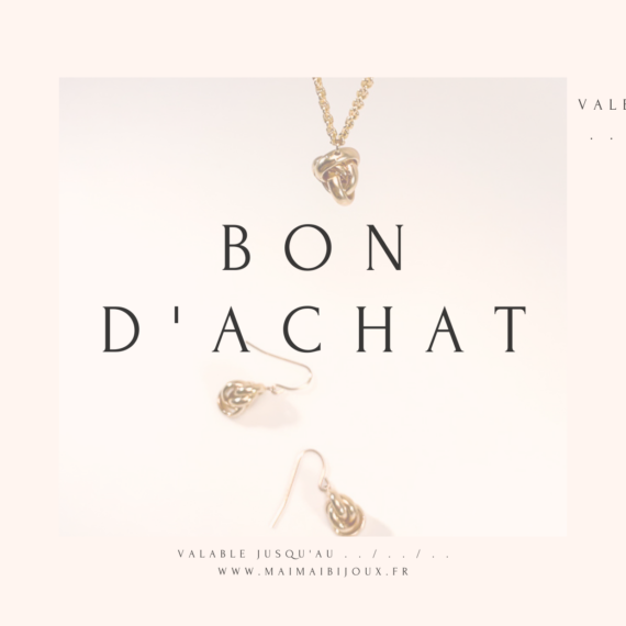 Carte cadeau - Bon d'achat pour bijoux.