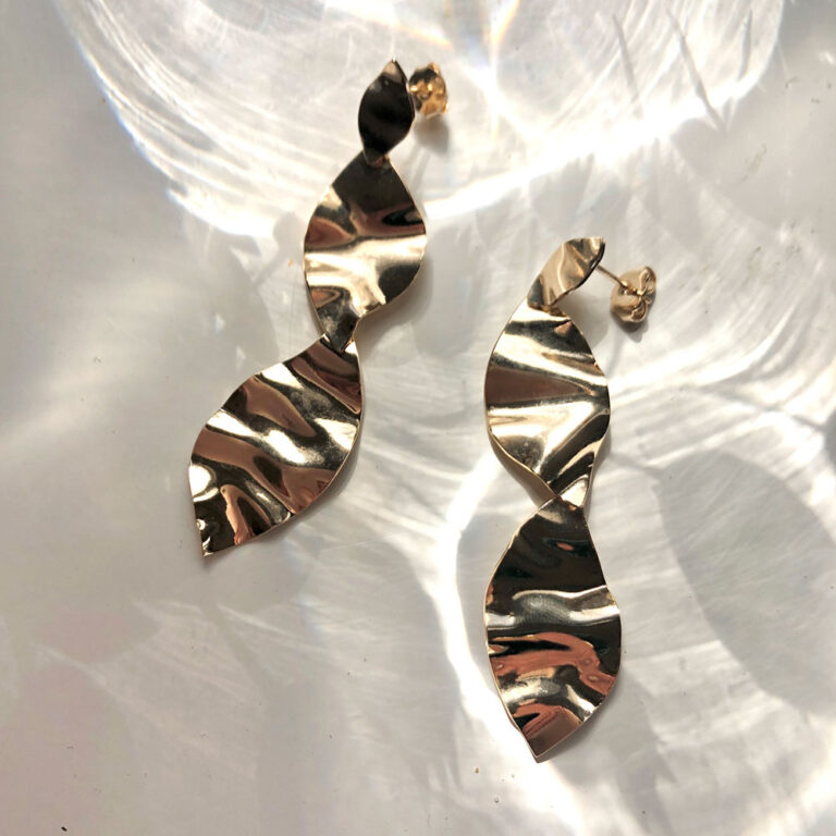Boucles d'oreilles Éclosion - Pétales de Rose - or blanc 18 carats