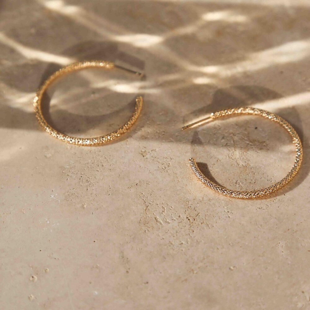 Boucles d'oreilles créoles dorées femme made in France